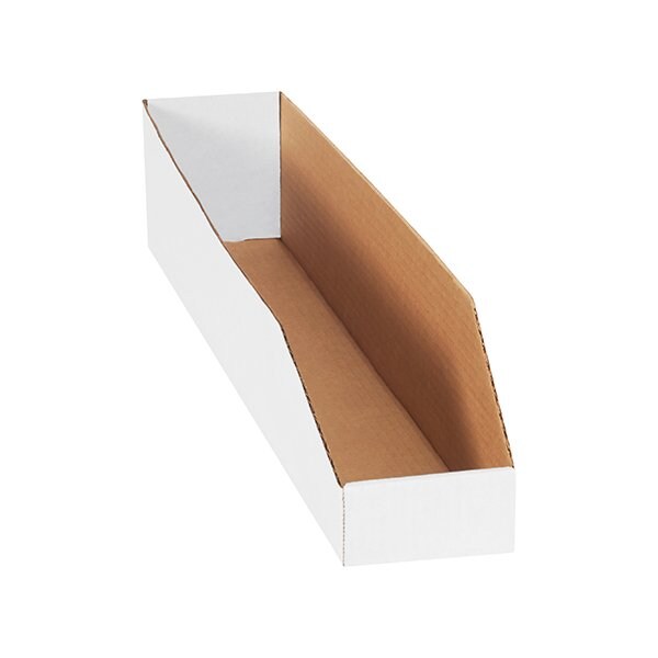 Bsc Preferred 4 x 24 x 4-1/2'' White Bin Boxes, 50PK BUY00032201 - main